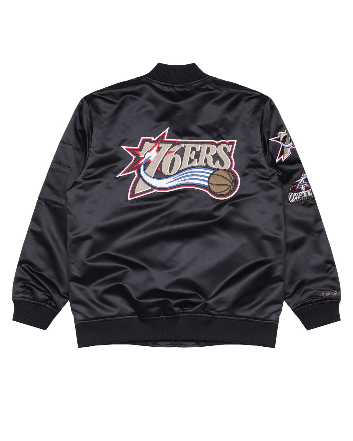 Mitchell & Ness NBA LIGHTWEIGHT SATIN BOMBER - PHILADELPHIA 76ERS